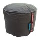Round Stool - Dark Grey with Grey Green piping Polyester